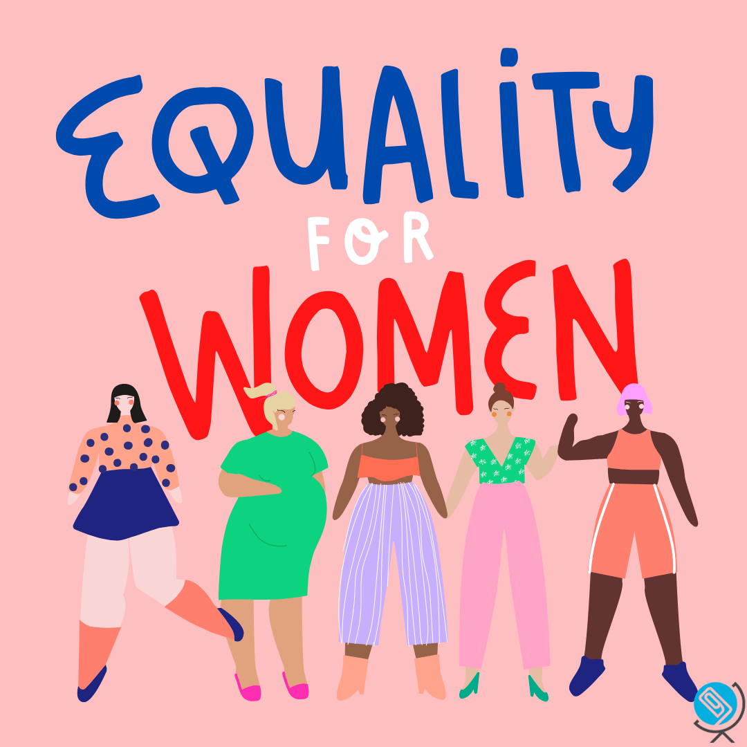 Equality for women — illustration celebrating women.